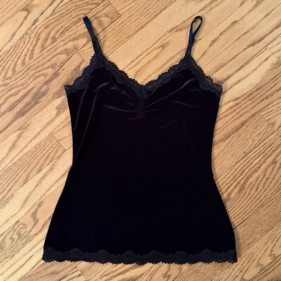 Apt. 9 Tops - Apt 9 Authentic Y2K Black Velvet Lace Camisole Babydoll Grunge Goth USA Size S